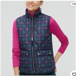 J. Crew factory printed tartan puffer vest